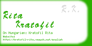 rita kratofil business card